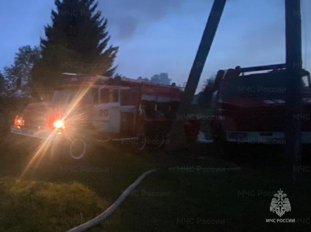 Пожар в Мосальском районе, д. Батищево